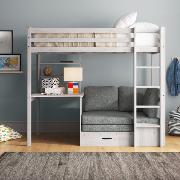 Loft bed with shop sofa and desk